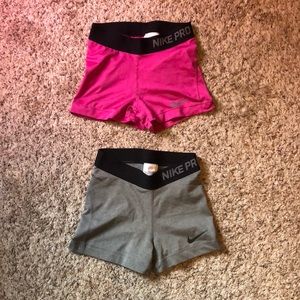 2 pairs of Nike Pro Dri-Fit Compression Shorts